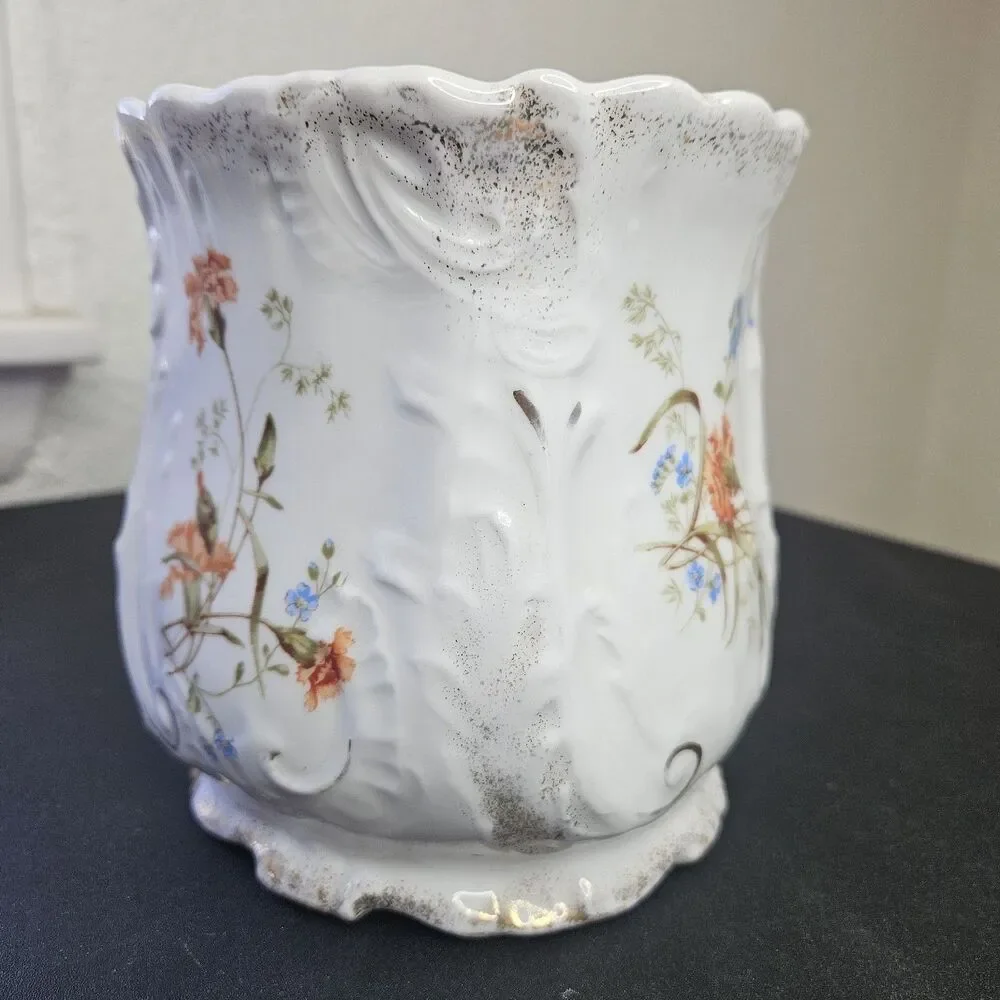 Antique KPM Germany Krister Porcelain Vase Pink Carnations 386/355 Excellent